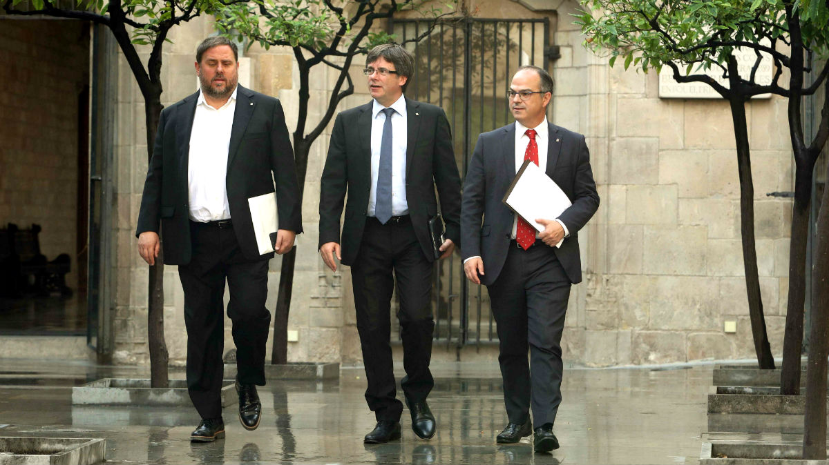 Oriol Junqueras, Carles Puigdemont y Jordi Turull.