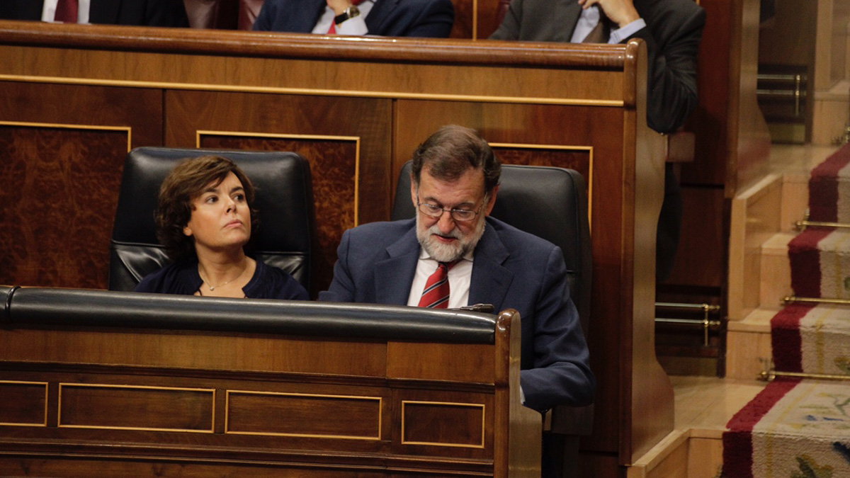 Mariano Rajoy en su asiento del Congreso de los Diputados. (Foto: Francisco Toledo)