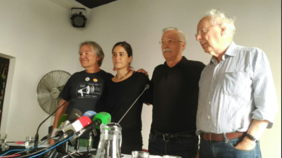 Los promotores del acto independentista en Madrid