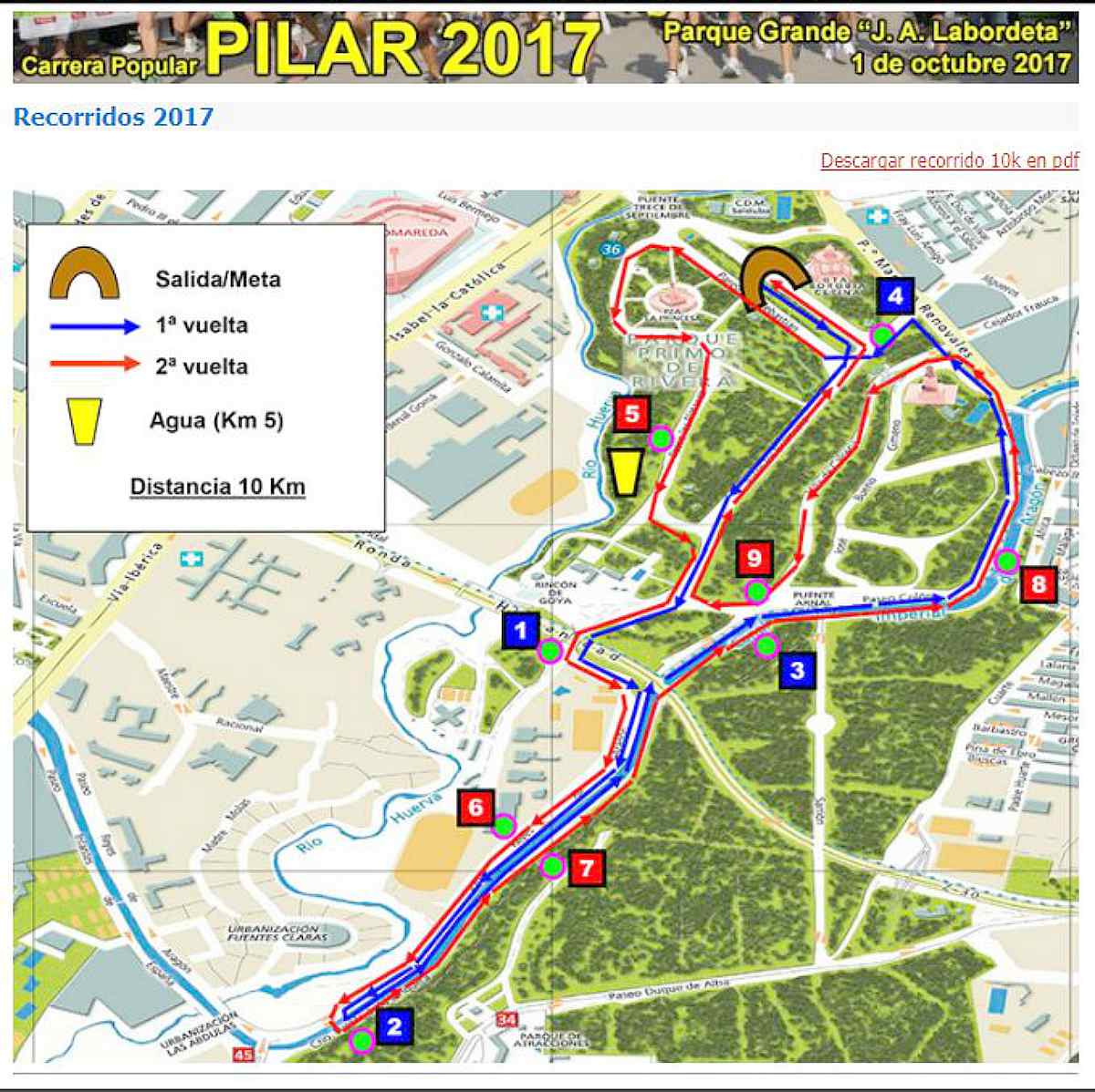 Carrera 10 K Fiestas del Pilar 2017