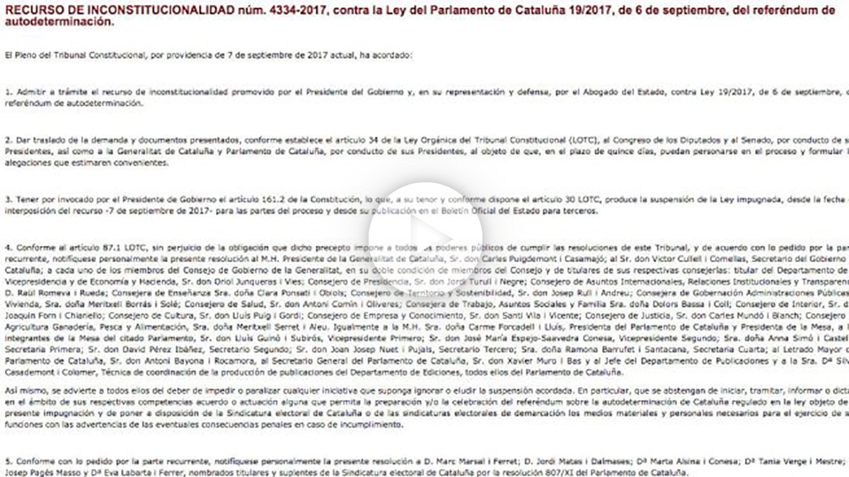 La Generalitat publica la suspensión de la ley del referéndum once días después (Foto: Diari Oficial de la Generalitat)