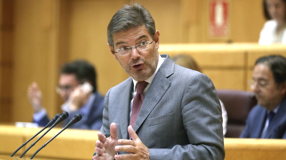 El ministro de Justicia, Rafael Catalá, en el Senado. (Foto: Efe)