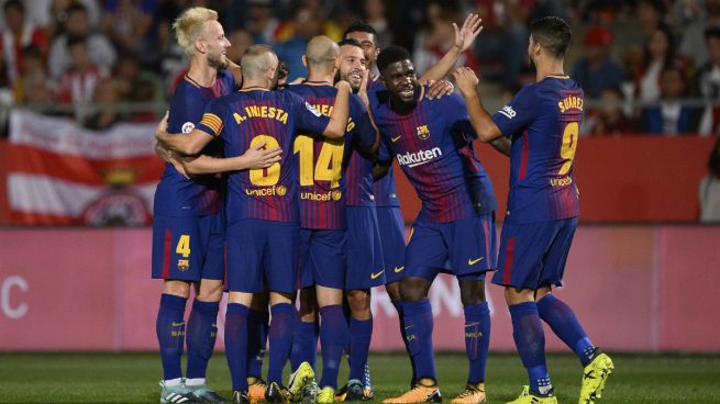 El Barcelona gana en Girona con dos goles en propia puerta