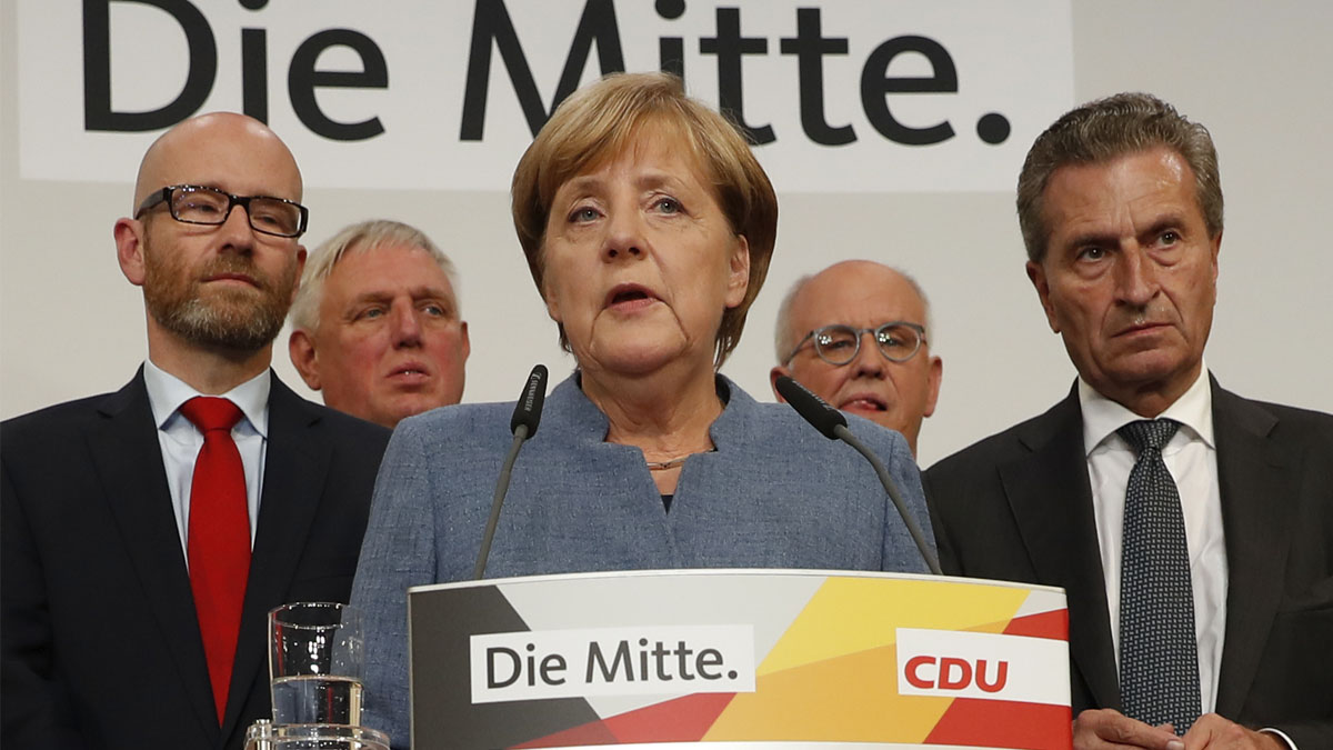 Angela Merkel tras ganar las elecciones en Alemania (Foto: AFP)