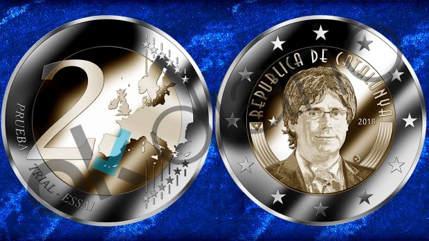 Puigdemont ya tiene su moneda: los separatistas encargan 450.000 piezas con su efigie