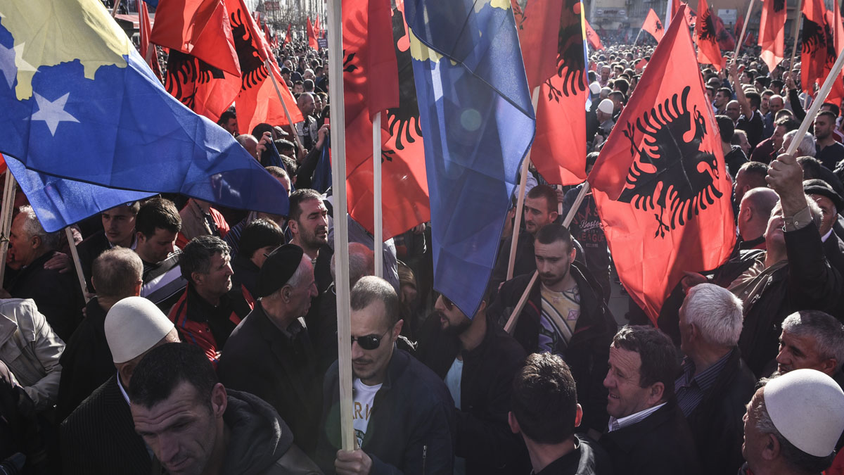 Manifestación por la Gran Albania (Foto: AFP)
