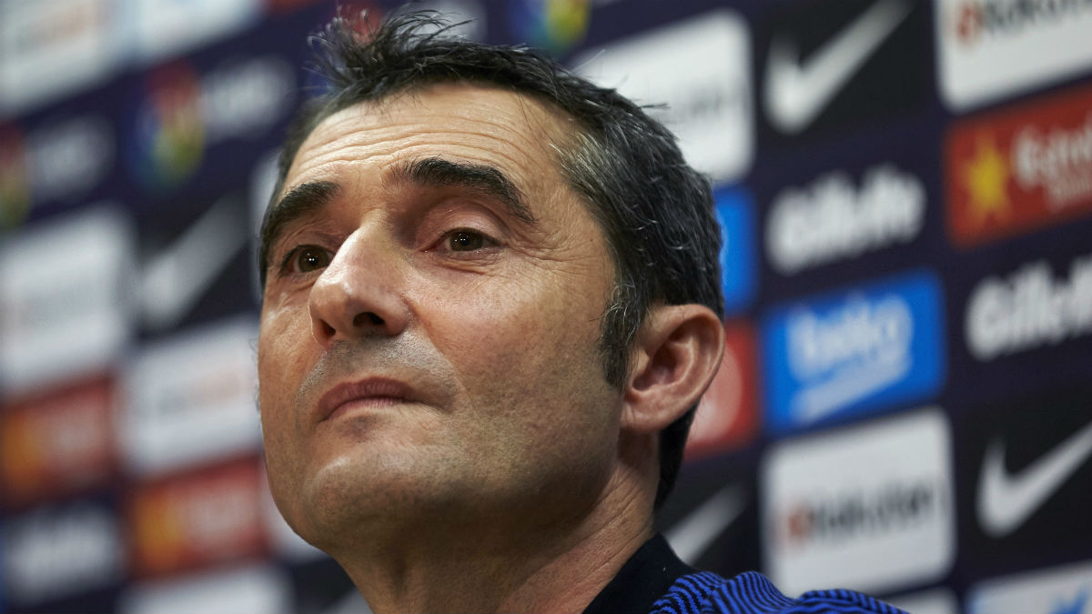 Ernesto Valverde durante una rueda de prensa. (EFE)