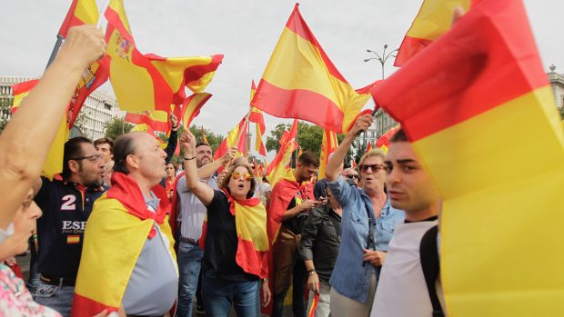 Madrid se llena de banderas de España. Foto: FRANCISCO TOLEDO