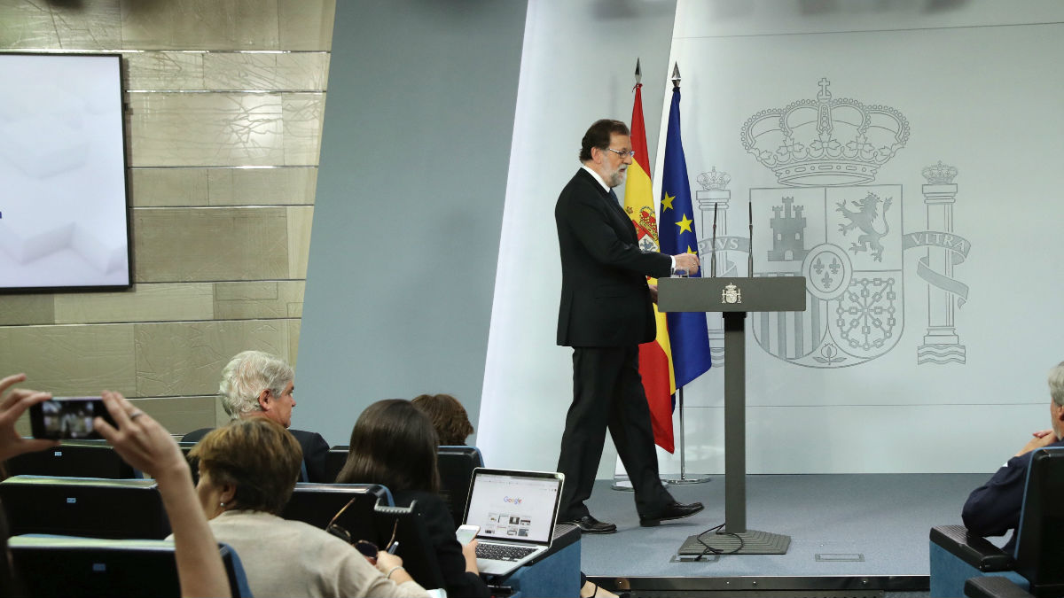El presidente del Gobierno, Mariano Rajoy, en rueda de prensa.