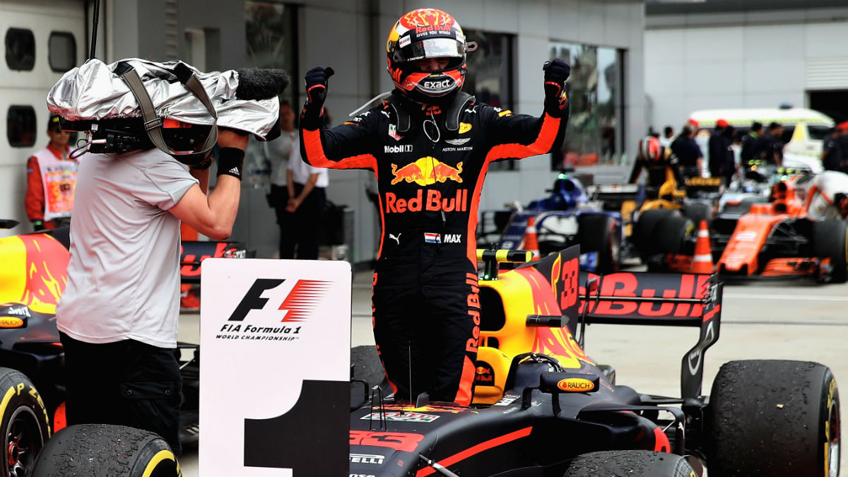 Verstappen celebra su segundo triunfo en la Fórmula 1. (Getty)