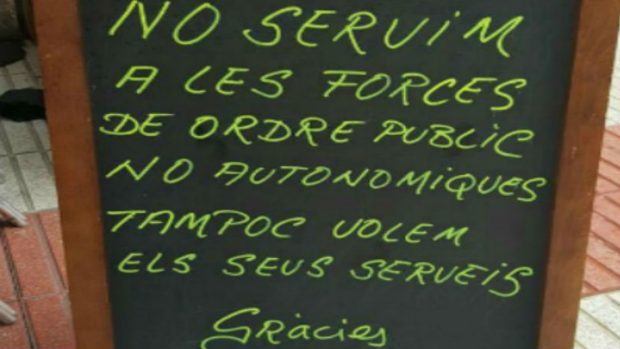 Restaurante de Barcelona que no sirve a policía ni a guardia civil
