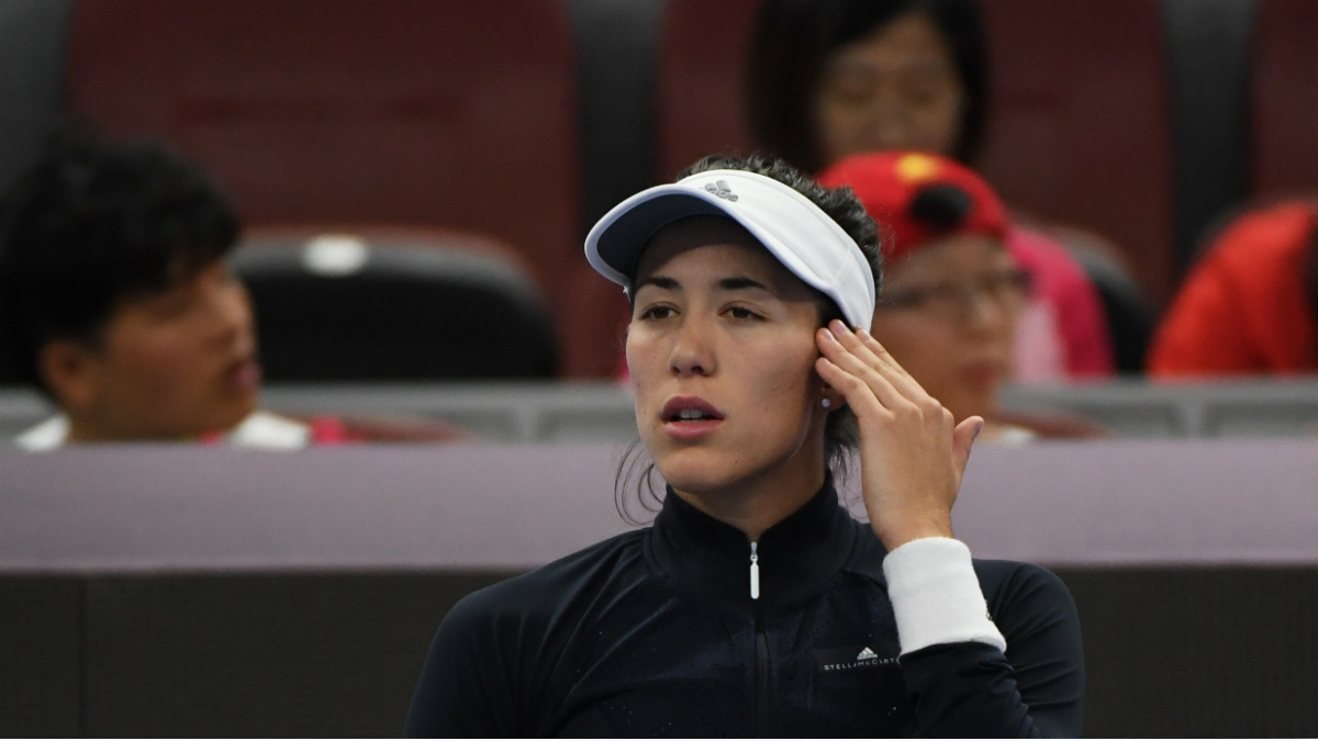 Garbiñe Muguruza se retira del torneo de Pekín. (AFP)