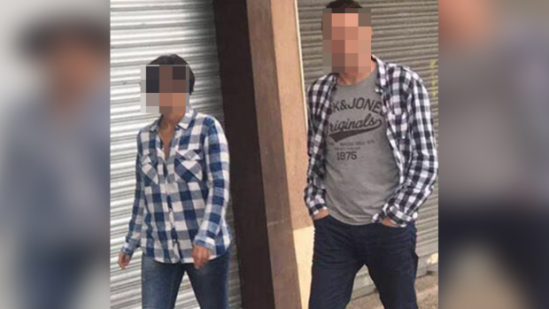 Foto de policías distribuidas por los separatistas en las redes sociales