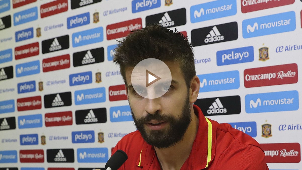 Gerard Piqué, en una rueda de prensa con la selección española. (EFE)