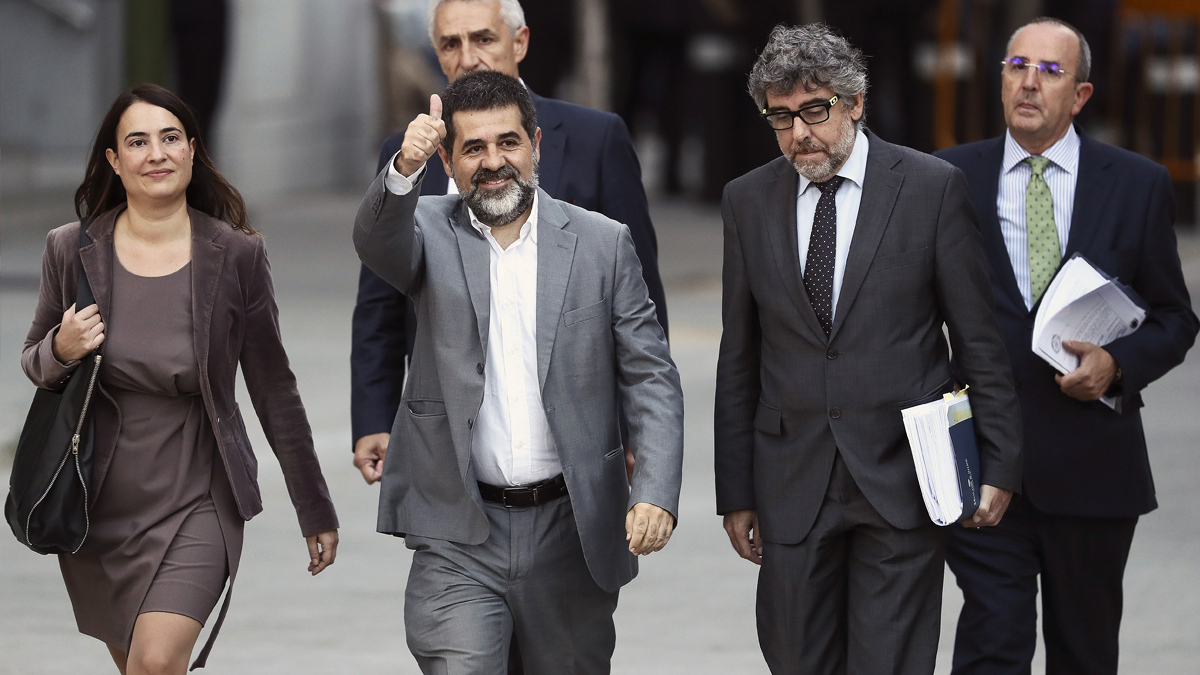 Jordi Sánchez, ex presidente de la ANC, a su llegada a la Audiencia Nacional. (Foto: EFE)