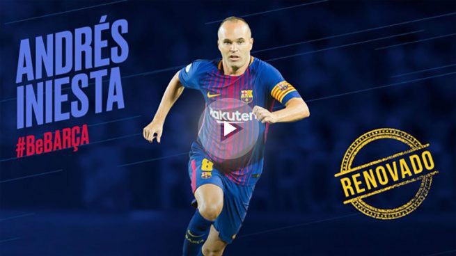 Iniesta renueva de por vida con el Barcelona