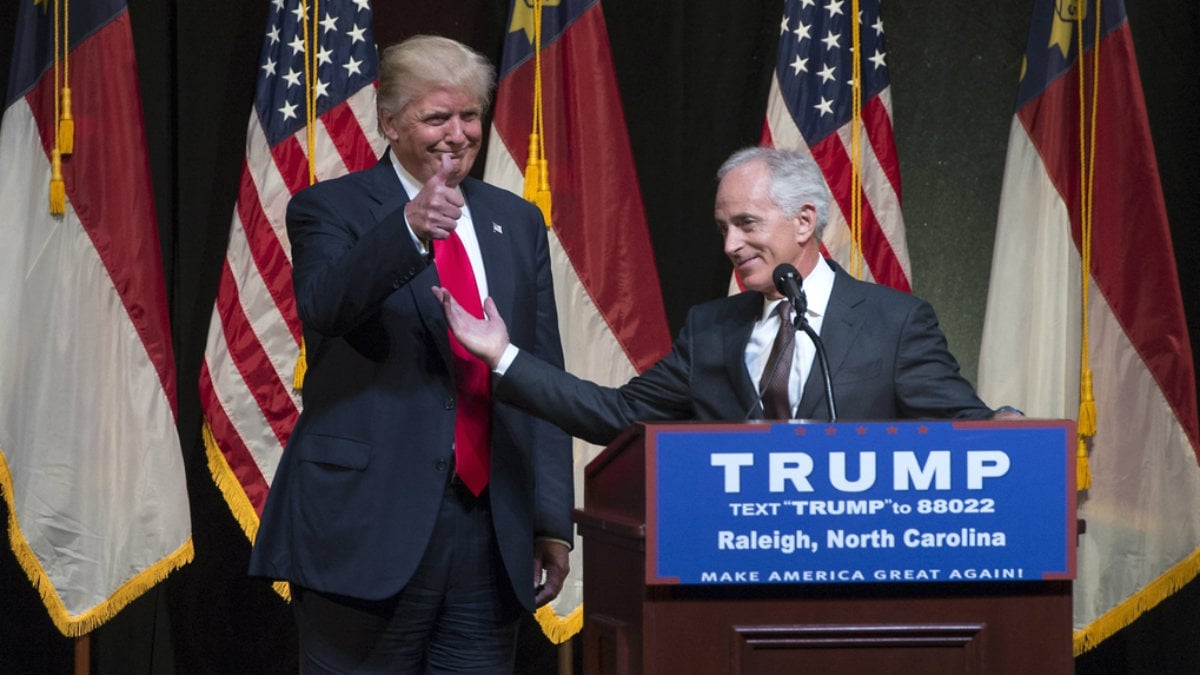 El senador republicano Bob Corker, durante la campaña presidencial de Donald Trump.