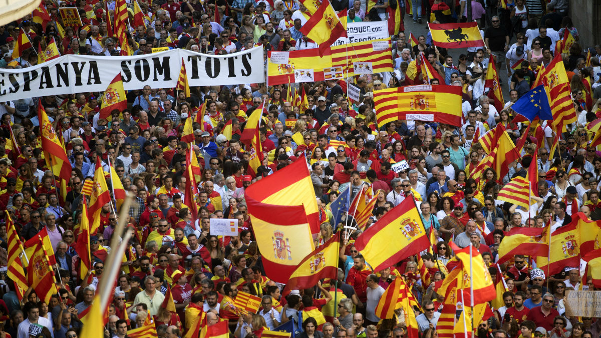 Manifestación de Barcelona por la unidad de España. (Foto: EFE)