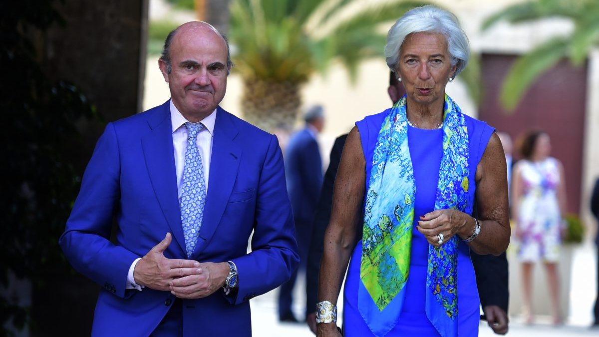 Luis de Guindos, vicepresidente del BCE, y Christine Lagarde, presidenta del BCE.