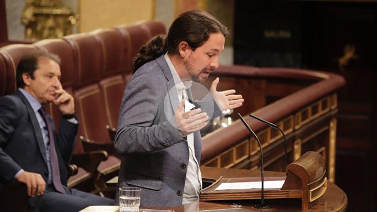 Pablo Iglesias habla durante el pleno en el Congreso. (Foto: Francisco Toledo)