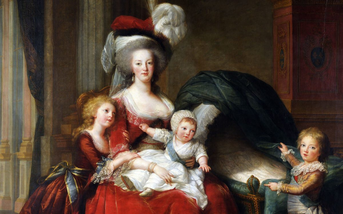 Maria Antonieta y sus hijos, en un retrato de Louise Elisabeth Vigee-Lebrun.