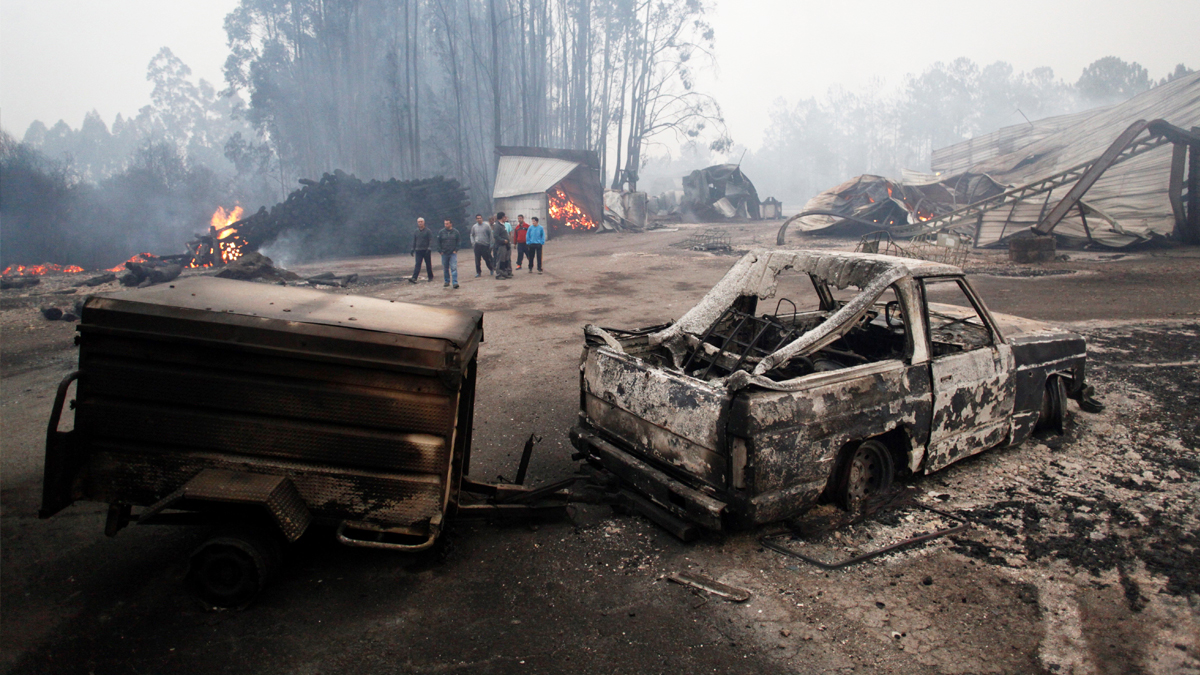 Efectos de los incendios en Galicia en As Neves, Pontevedra. (Foto: EFE)