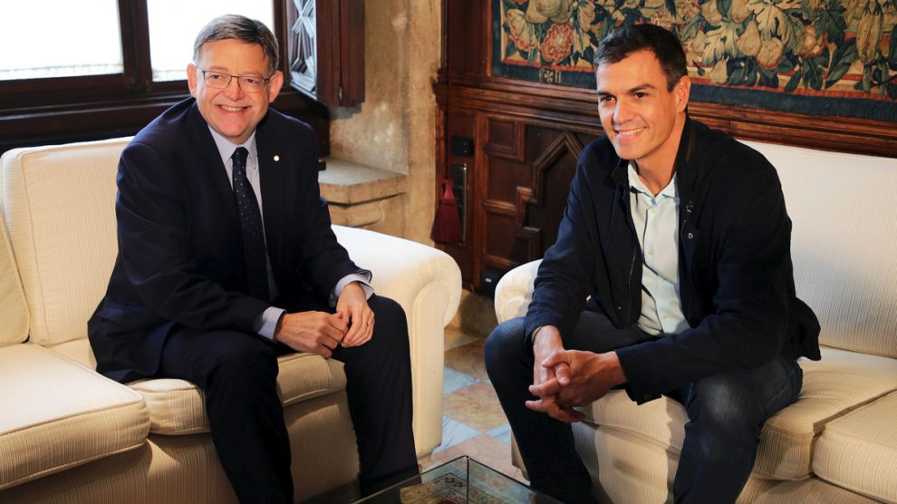 Ximo Puig y Pedro Sánchez. (Foto: PSOE)