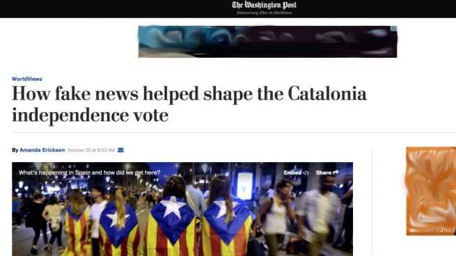 El Washington Post pone en evidencia al independentismo catalán señalando sus noticias falsas del 1-O.
