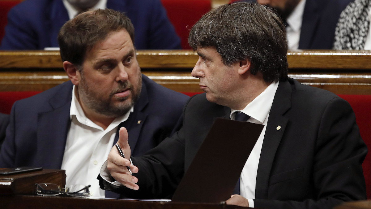 Oriol Junqueras y Carles Puigdemont (Foto: EFE)