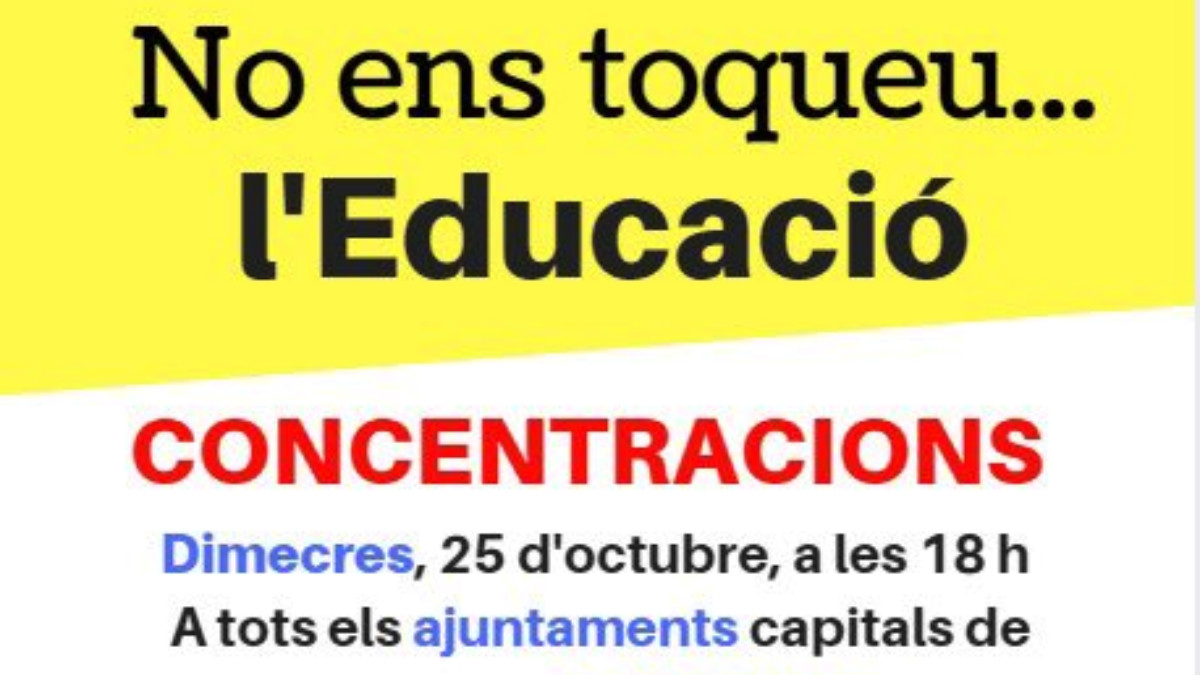 Cartel del sindicato independentista de la enseñanza contra el artículo 155 de la Constitución.