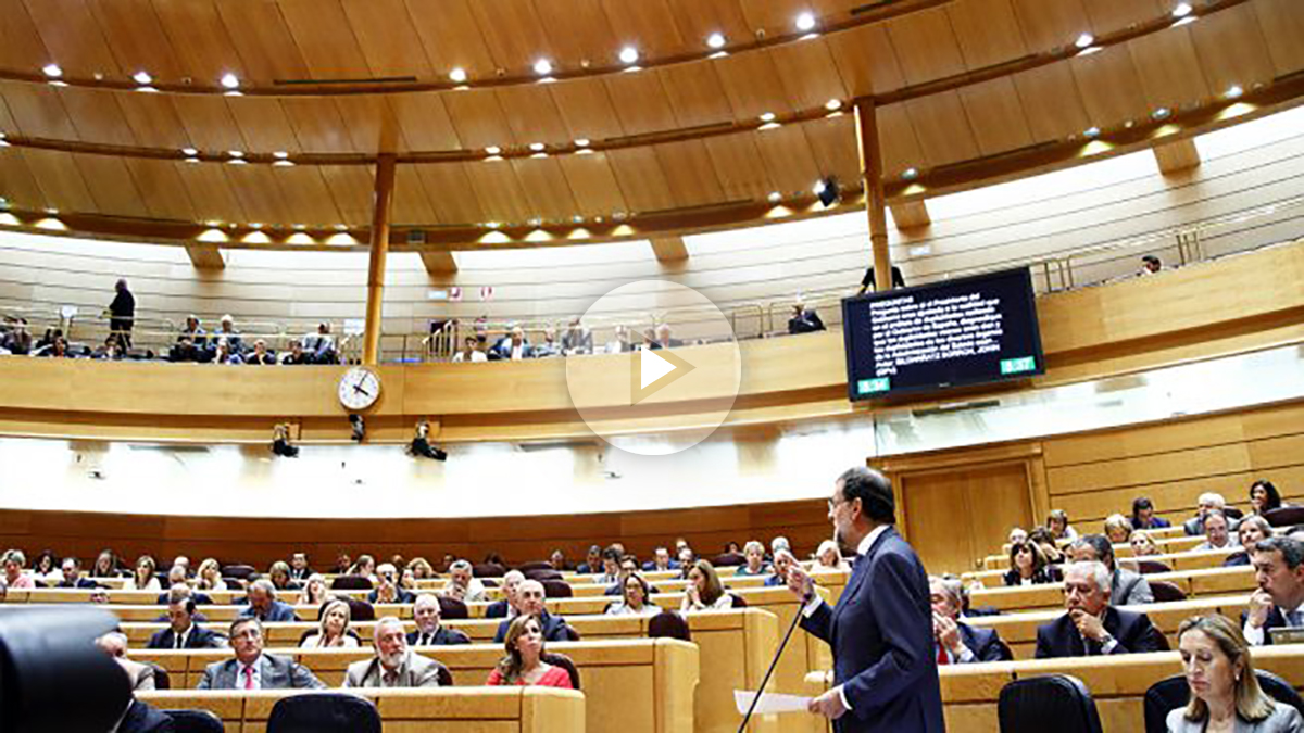 Mariano Rajoy en una de sus comparecencias en el Senado. (Foto: Gobierno de España)