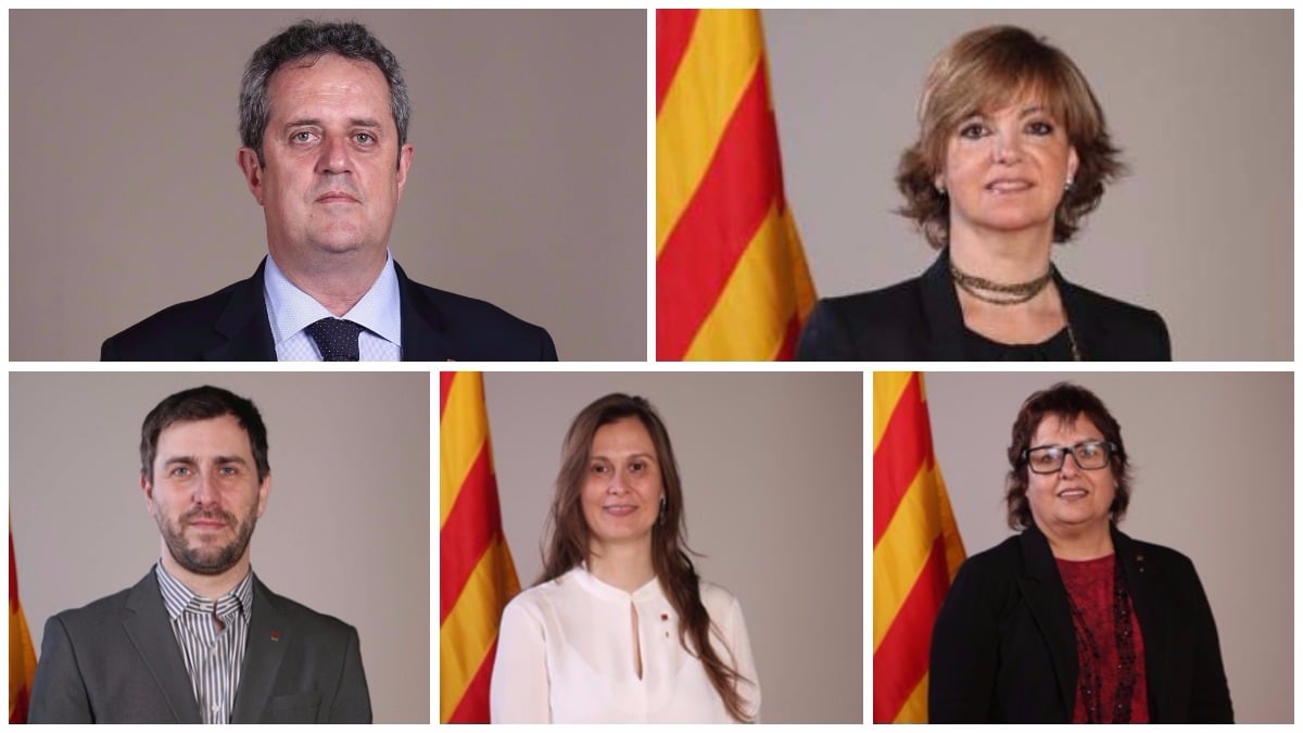 Los cinco consellers que acompañaron a Puigdemont a Bruselas.