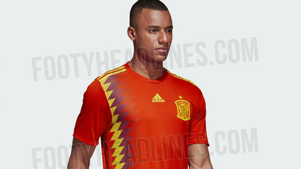 El polémico diseño de la camiseta de España para Rusia 2018.