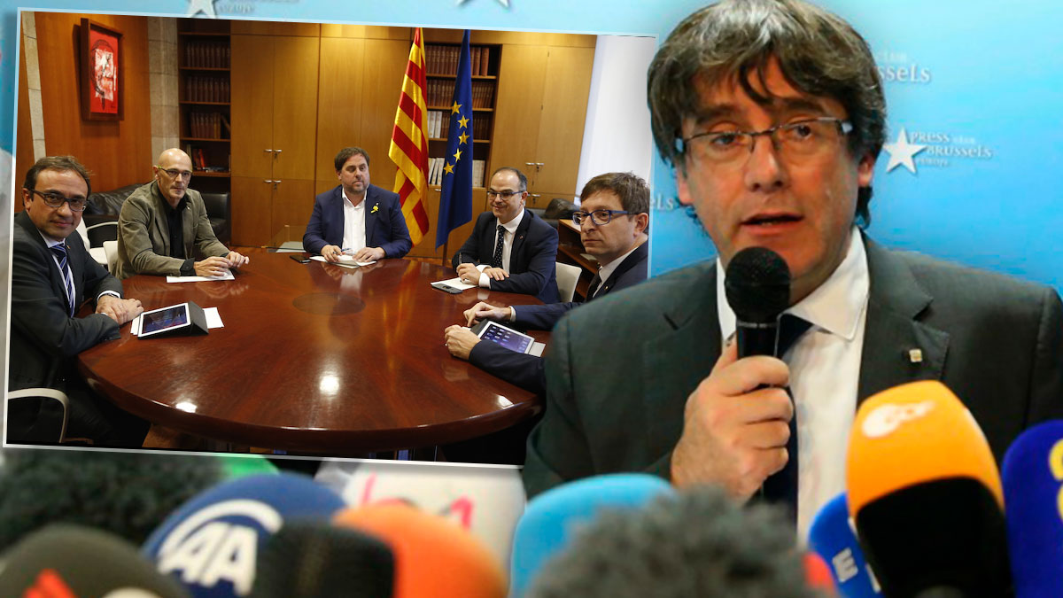 Carles Puigdemont en Bruselas y la reunión de Oriol Junqueras en el Parlament de Cataluña.