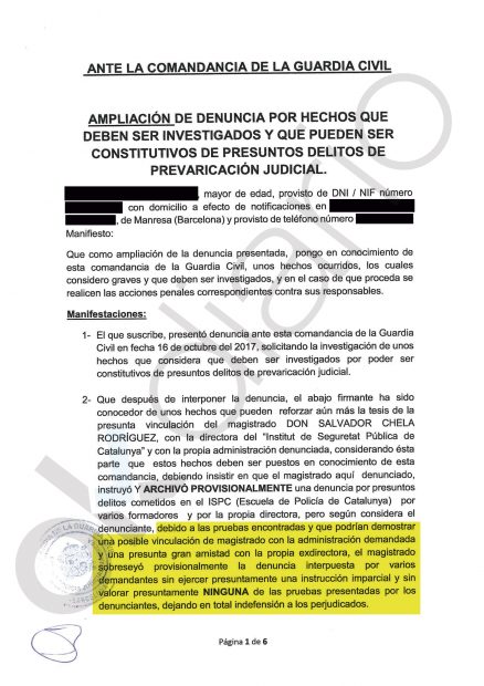 Ampliación de la denuncia contra el juez Chela y el archivo de la causa de Aymerich