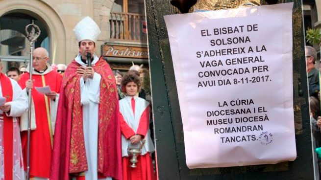 El obispo de Solsona Xavier Novell cierra la curia en la huelga independentista del 8-N
