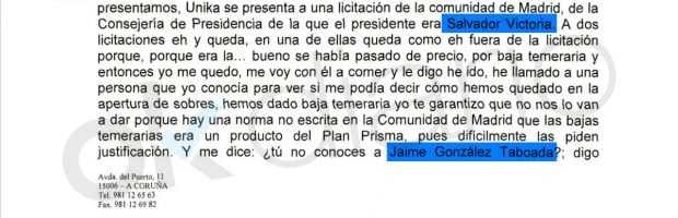 Declaración recogida en el sumario del caso Lezo.