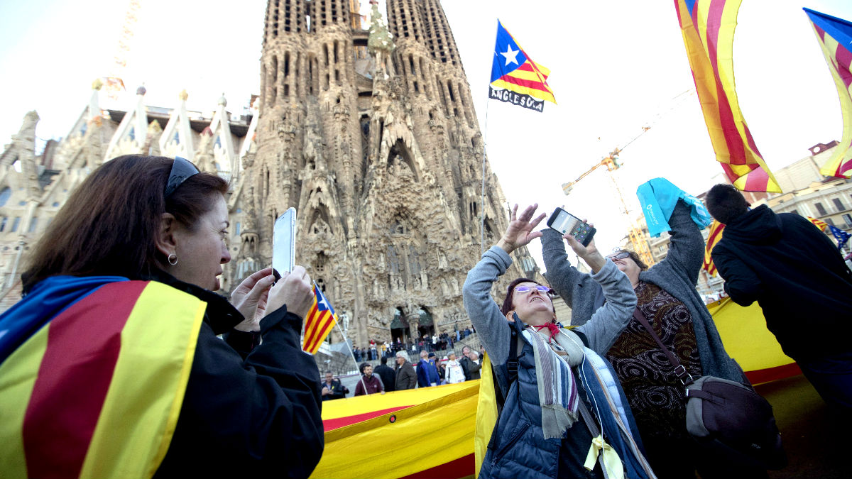 Un momento de la manifestación separatista de Barcelona (Foto: Efe).