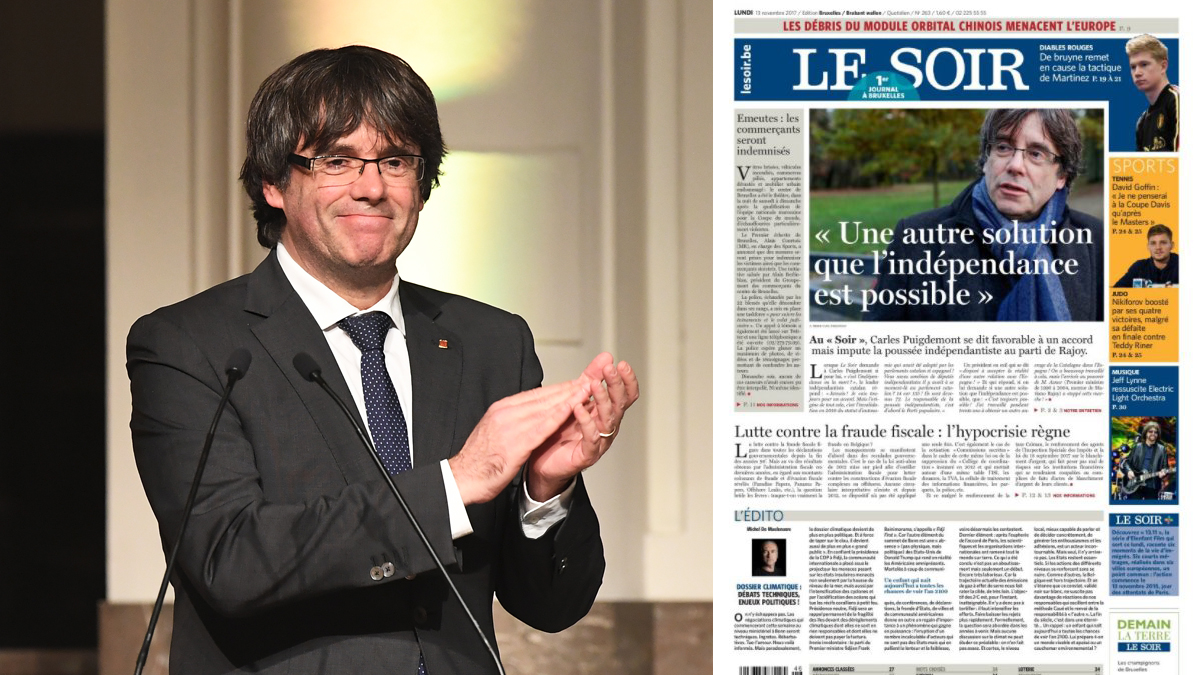 Carles Puigdemont, entrevistado por ‘Le Soir’. (Foto: AFP)