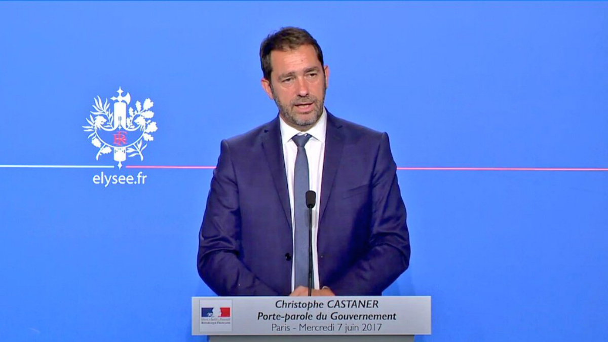 Christophe Castaner, portavoz del Gobierno francés y líder del partido de Emmanuel Macron, LREM.