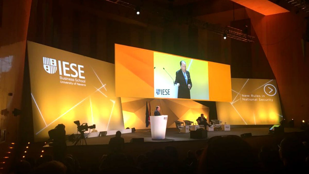 El general Félix Sanz Roldán, director del CNI, este viernes en la IESE Global Alumni Reunion (GAR)  celebrada en el Palacio de Congresos de Madrid.