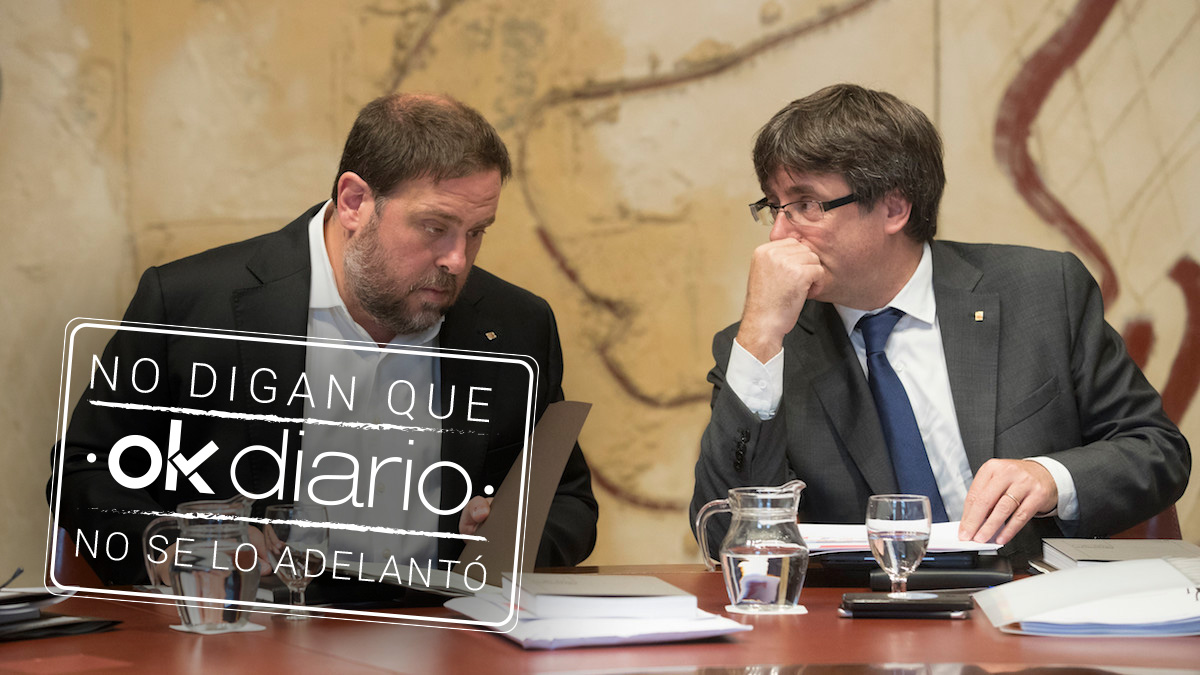 El ex vicepresidente de la Generalitat, Oriol Junqueras, junto al que fuese el líder del ejecutivo catalán, Carles Puigdemont (Foto: Efe)