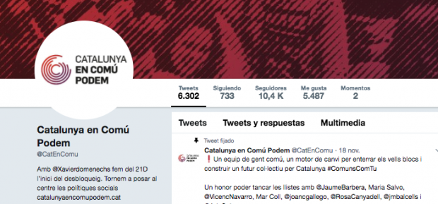 La plataforma de Fachin supera ya en seguidores en Twitter a la coalición podemita forzada por Iglesias