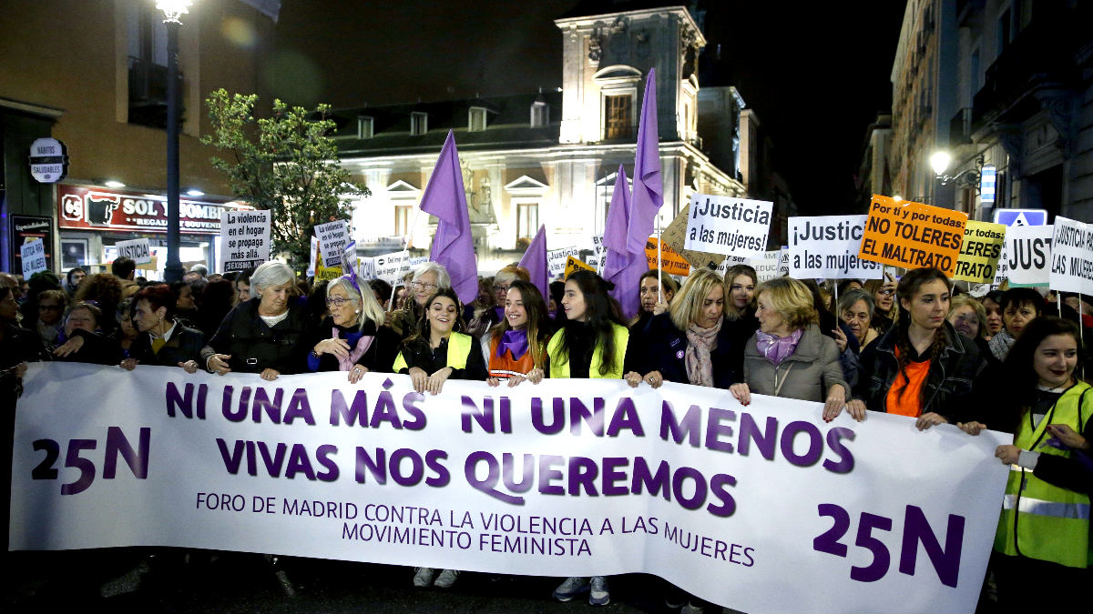Manifestación en Madrid contra la violencia de género (Foto: Efe).