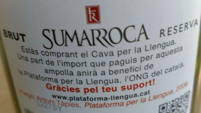 Botella del cava independentista Sumarroca