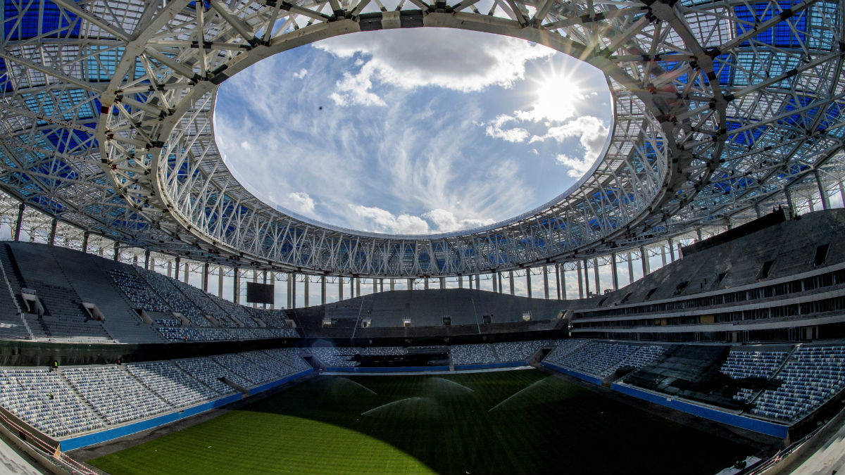 Interior del estadio de Nizhny (AFP)