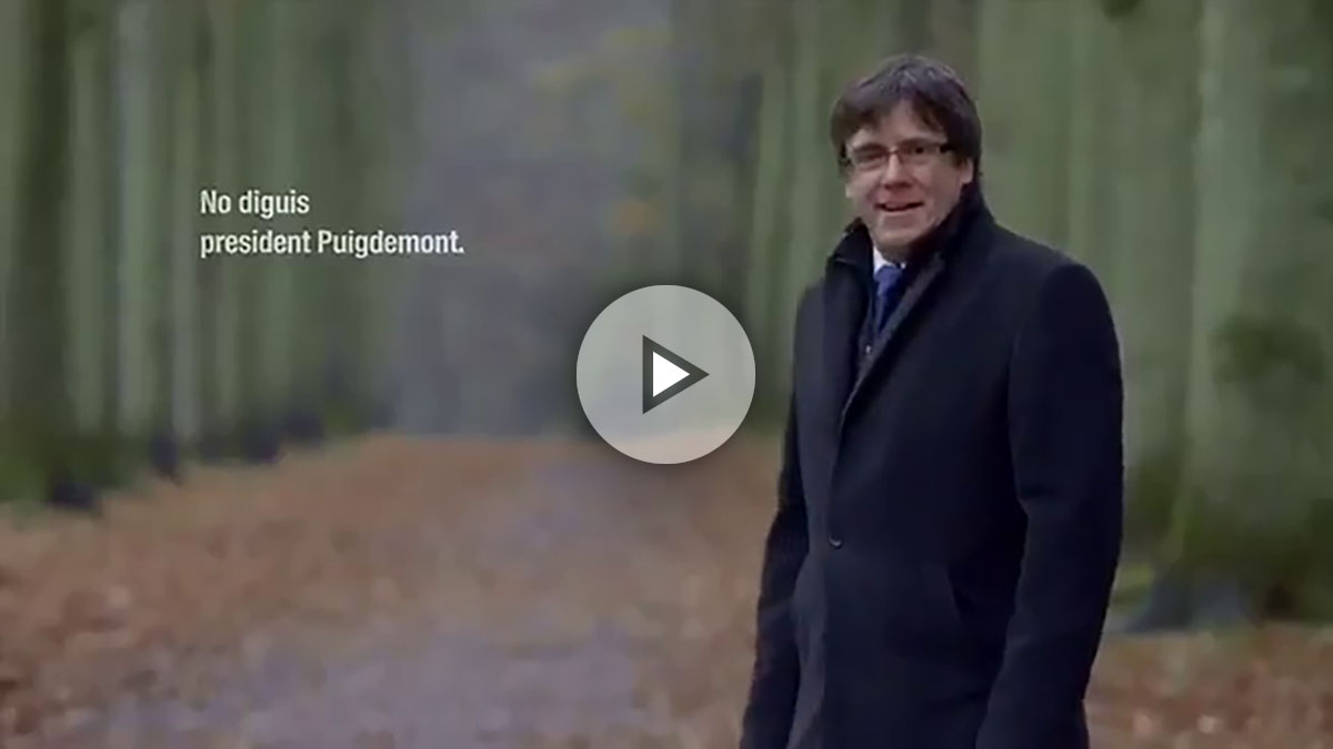 El fugado Carles Puigdemont ha colgado un vídeo electoral para la campaña del 21-D en el que pide que le sigan llamando «president».