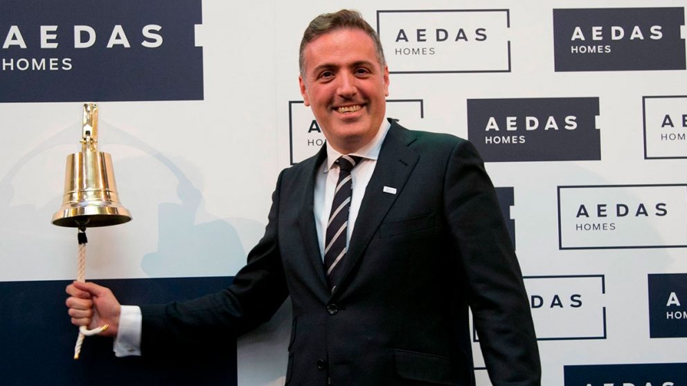 El CEO de AEDAS Homes, David Martínez, en la salida a Bolsa de la compañía.
