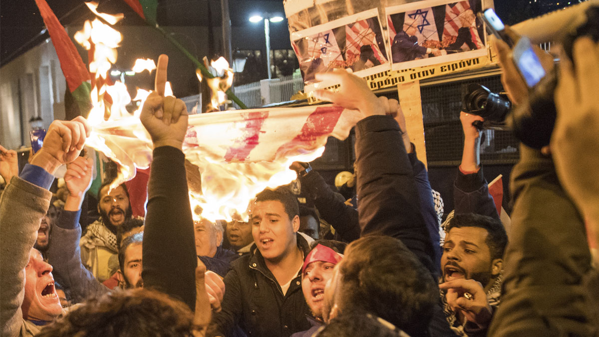Protestas de ciudadanos palestinos (Foto: AFP)