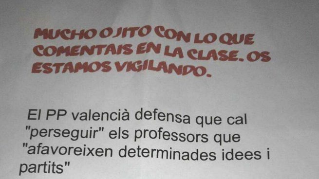 Ola de amenazas en las escuelas valencianas para impedir la denuncia de los casos de adoctrinamiento